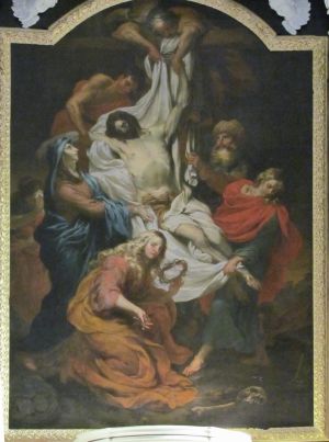 Johannes neemt mee het lichaam van Jezus van het kruis, Hoofdaltaar St. Augustinuskerk