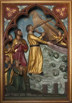 St. Gerardus redt een schip St. Jozefkerk
